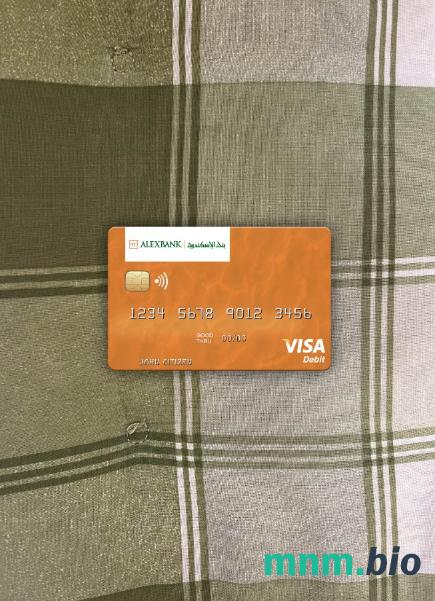 Egypt bank of Alexandria visa obciążyć card wygląd fotograficzny skan PSD + zdjęcie